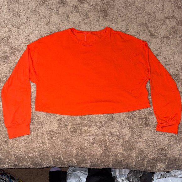 Like New Lululemon Muscle Love Long Sleeve Cropped Anti Stink Athletic Shirt L - Picture 3 of 8